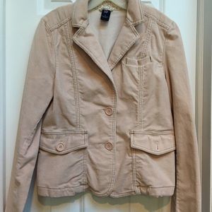 Gap pink everyday corduroy jacket. Fitted, crop length